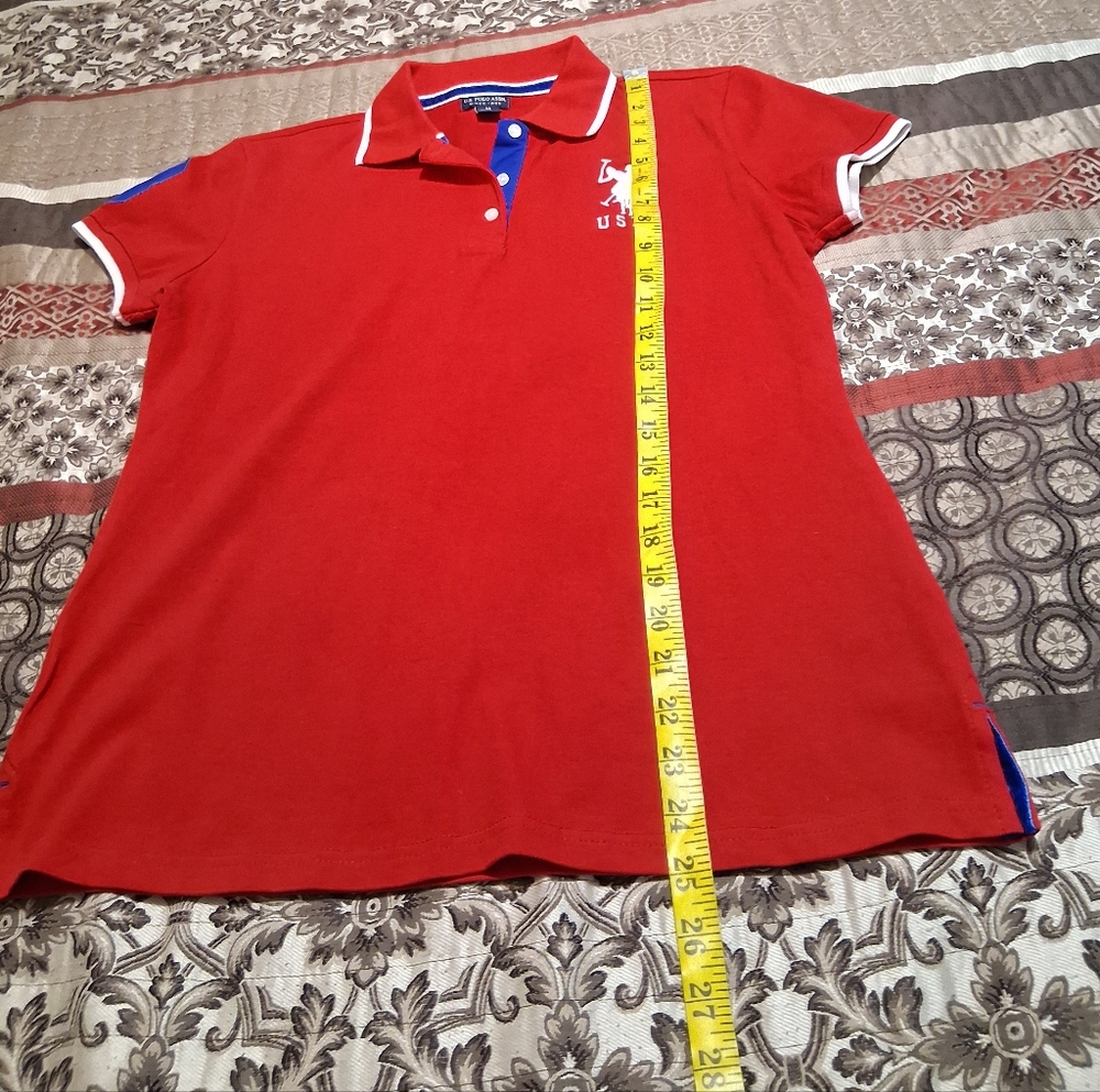 U.S. Polo Assn Women Short Sleeve Red  Polo Shirt SzM Pony Logo USPA 3 Classic - Picture 10 of 15